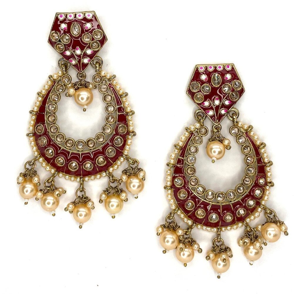 Sophia Indo Western Bollywood Earrings In Pohutukawa